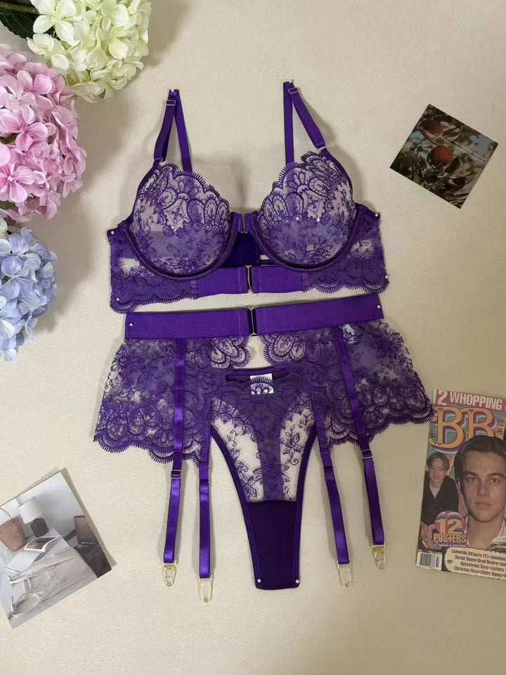Ensemble de lingerie délicate Celeste – Ensemble soutien-gorge et culotte féminin en dentelle pour femme