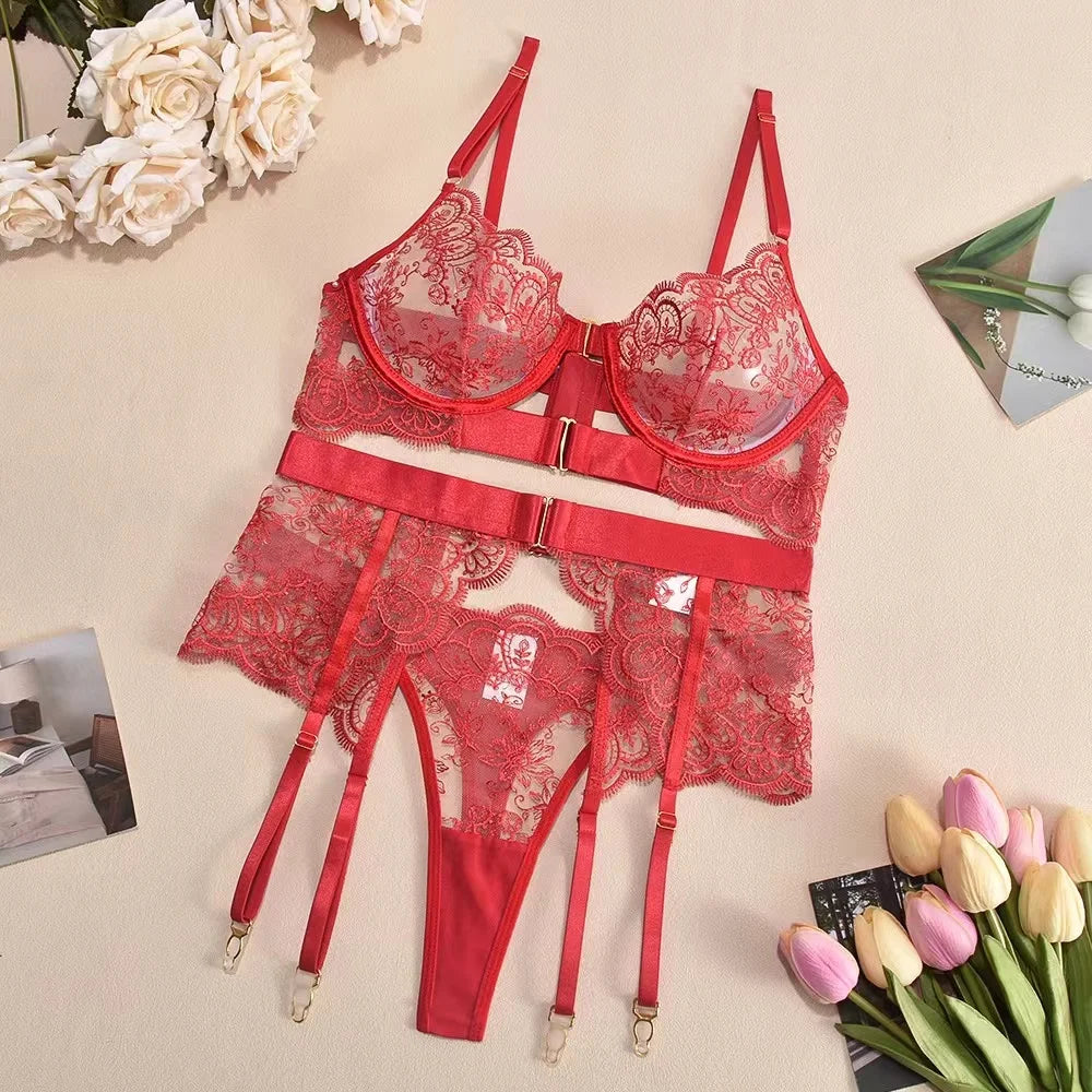 Ensemble de lingerie délicate Celeste – Ensemble soutien-gorge et culotte féminin en dentelle pour femme