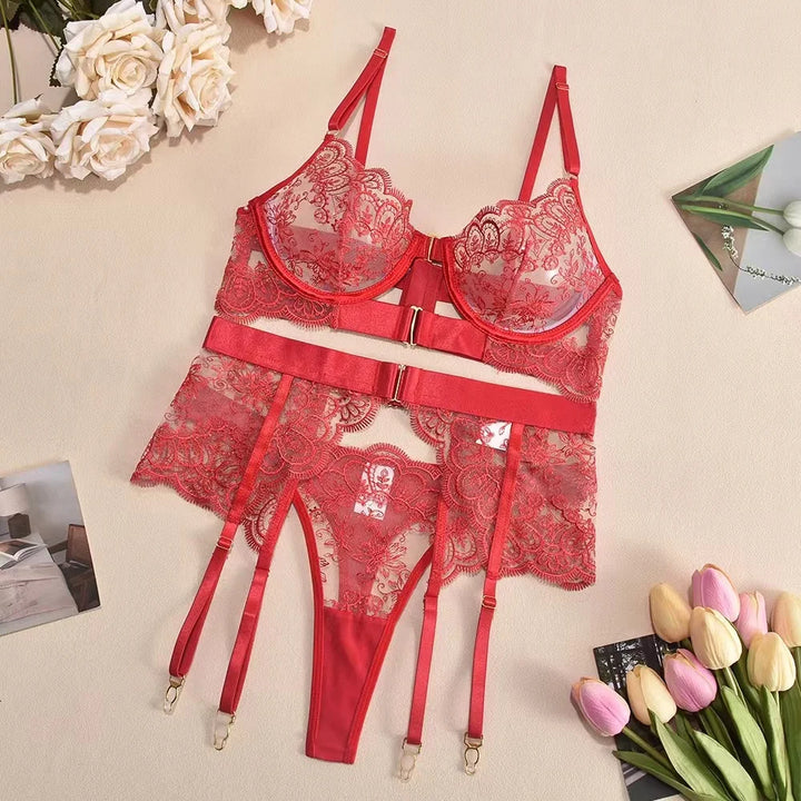 Ensemble de lingerie délicate Celeste – Ensemble soutien-gorge et culotte féminin en dentelle pour femme