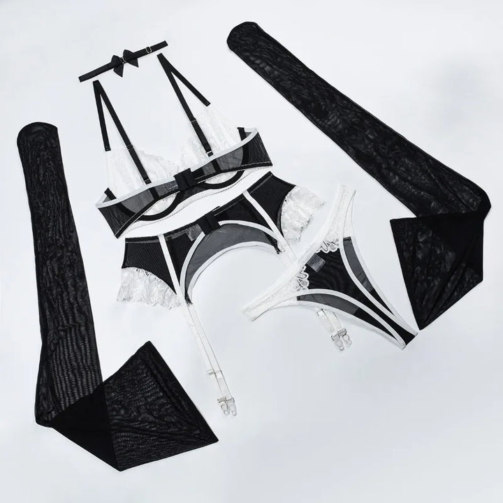 SAMMY BOW and CHOKER 5 PIECE LINGERIE SET