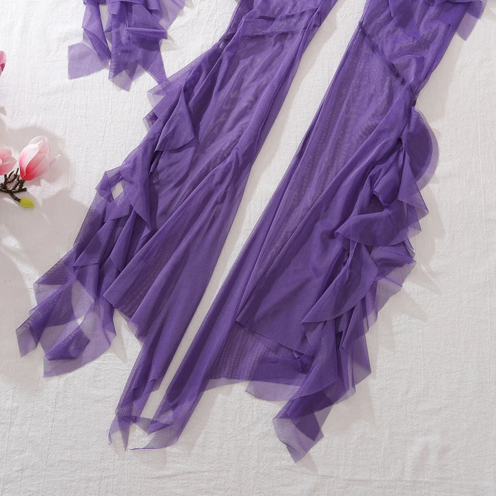 LINGERIE BRA PANTIES MESH BLOUSE and PANTIES 4 PIECE SET