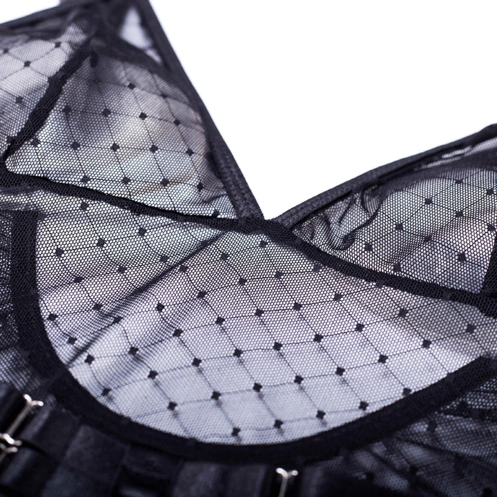 JIMENA POLKA MESH 3 PIECE LINDERIE BODYSUIT