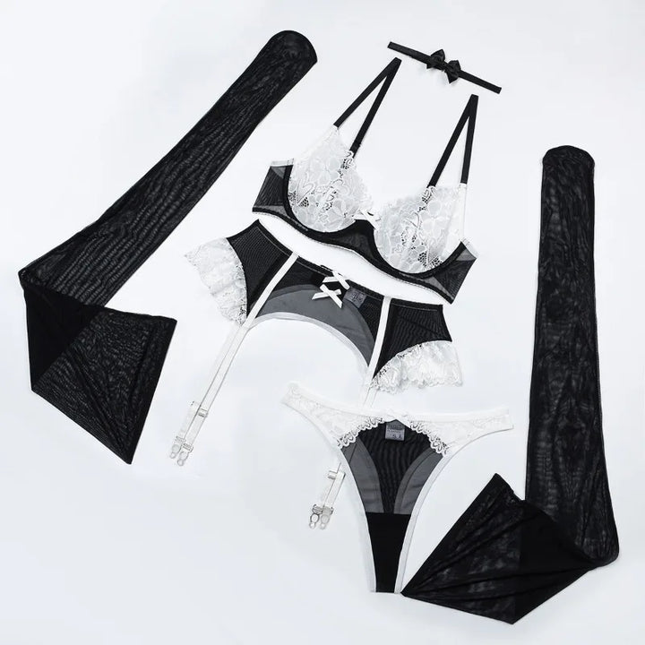 SAMMY BOW and CHOKER 5 PIECE LINGERIE SET